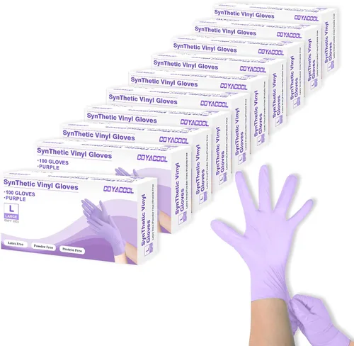 Miniatura 47 de Guantes desechables medianos, de mezcla de nitrilo y vinilo, sin látex, 100 unidades, guantes de grado alimenticio para limpieza, preparación de Azul
