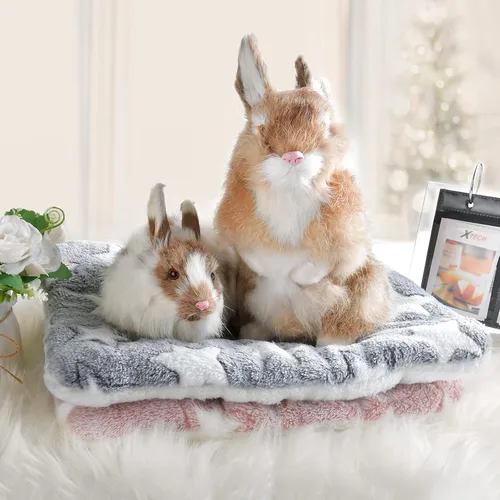 Miniatura 7 de Tapete para cama de animales pequeños, suave y cálido, adecuado para conejillo de indias, hámster, conejo, rata y dragón barbudo (XXL