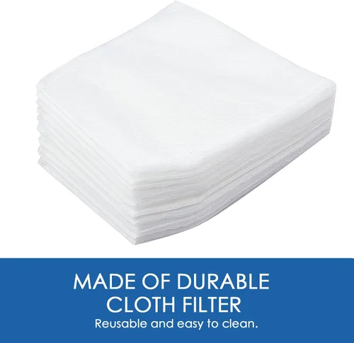 Miniatura 5 de Filtro de vacío de tela de repuesto compatible con Makita T-03193, XLC02, LC01, BCL180W aspiradora, blanco, 10 paquetes