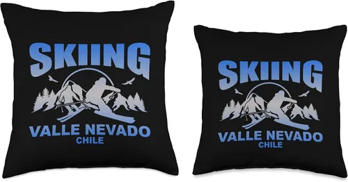 Miniatura 3 de Skiing Valle Nevado by Vertical Blue Designs Freeride Skiing Valle Nevado Chile - Almohada (16 x 16 pulgadas), multicolor