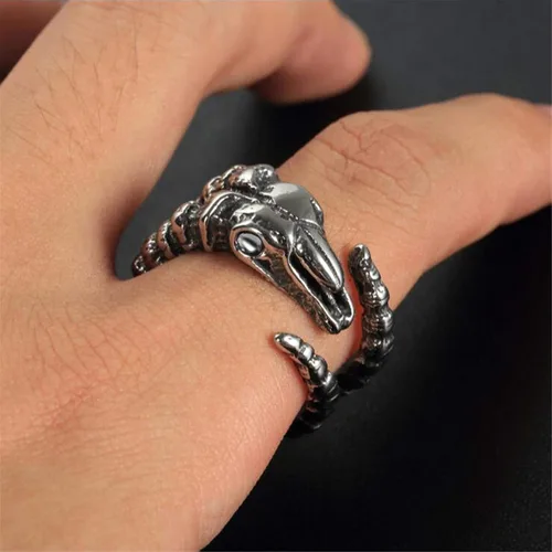 Miniatura 5 de Baphomet - Anillo de acero inoxidable para hombre, diseño de cabra y demonio, demonio, talla 8-13