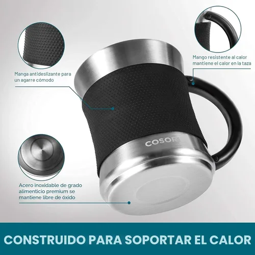 Miniatura 4 de COSORI Calentador de Taza de Café y Juego de Tazas para Escritorio, Calentador de Tazas, Regalos para Oficina y Navidad, Control de Temperatura