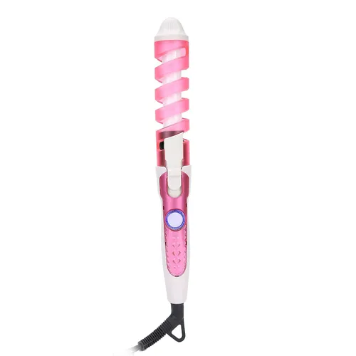 KIMISS Varita rizadora en espiral, rizador de pelo eléctrico y estilizador con barril de cerámica, 110-240V