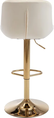 Miniatura 8 de Gold - Juego de 2 taburetes de bar giratorios ajustables en altura de mostrador, moderno taburete de bar de terciopelo con respaldo bajo y Beige