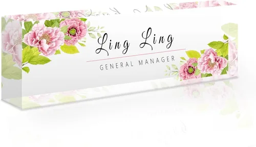 Miniatura 23 de Placa de nombre de escritorio personalizada, placa de identificación acrílica, placas de identificación grabadas personalizadas con logotipo/foto