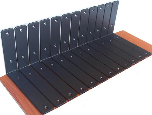 Paquete de 12 soportes de estante en L de 8 pulgadas de largo x 6 pulgadas de alto x 1.5 pulgadas de ancho, 5 mm de grosor, soporte de estante en L