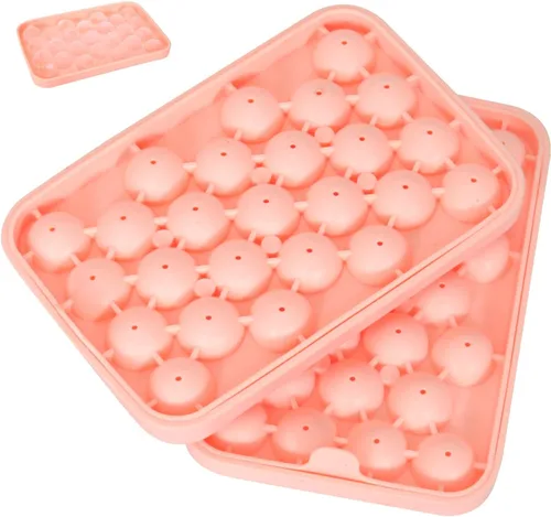 Miniatura 8 de Bandeja redonda para cubitos de hielo, paquete de 2 unidades, silicona libre de BPA, flexible, de fácil liberación, 1.1 pulgadas x 50 moldes