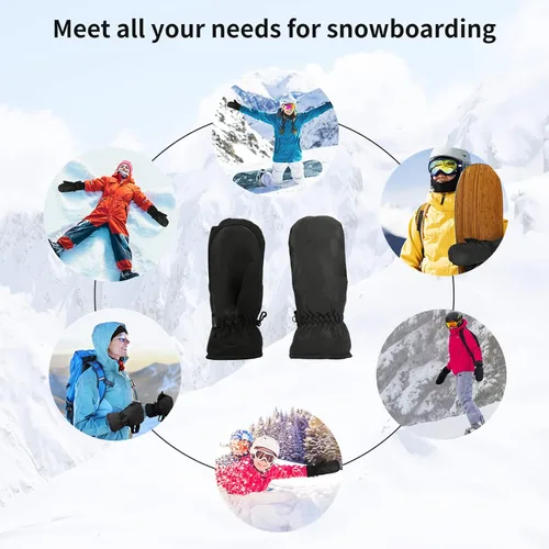 Miniatura 3 de ONNAS Guantes de esquí impermeables de invierno cálidos guantes de snowboard para hombres y mujeres, guantes térmicos resistentes al viento, guantes