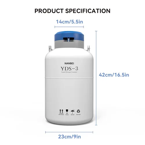 Miniatura 2 de Tanque de nitrógeno líquido 3L Contenedor criogénico Aleación de aluminio Nitrógeno líquido Dewar Estático Criogénico, nitrógeno líquido dewar