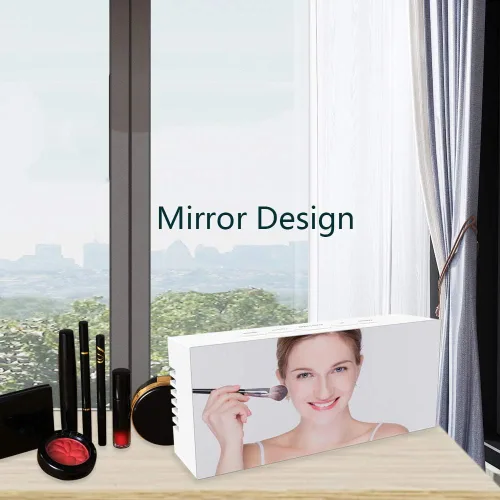 Miniatura 5 de Reloj despertador digital, pantalla LED grande con espejo con función de repetición, brillo ajustable, adecuado para el hogar, dormitorio, sala