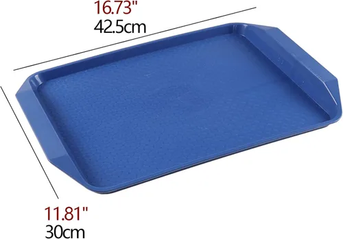 Miniatura 5 de Colord - Paquete de 4 bandejas para servir comida rápida, bandeja de plástico para comer, 16.73 x 11.81 pulgadas