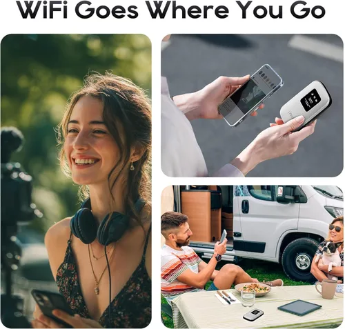 Miniatura 7 de Punto de acceso móvil portátil – eSIM Global WiFi Hotspot, no se necesita tarjeta SIM/contrato, 16 dispositivos, más de 180 países, enrutador