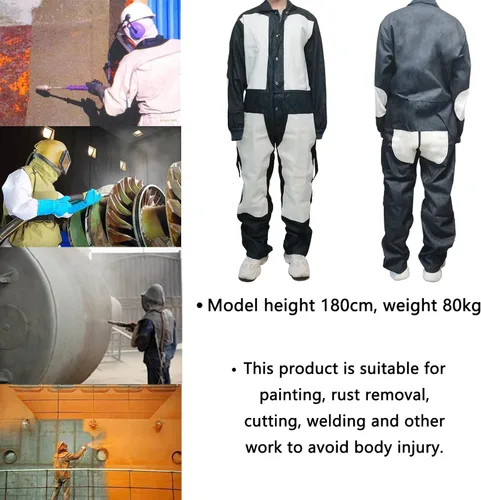 Miniatura 8 de SHUNJIE Traje de explosión Traje protector de pintura en aerosol Traje protector de trabajo de seguridad con chorro de arena Azul y blanco