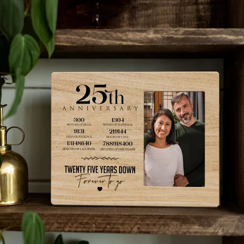 Miniatura 4 de IAXIC Marco de fotos conmemorativo 25 – Regalo conmemorativo de boda 25 para pareja, marido, esposa, decoración de recuerdo de 25 años para pared