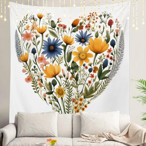 Miniatura 50 de Shrahala Tapiz de pared con paisaje de lago de otoño, bosque amarillo, para colgar en la pared, tapiz grande, decoración de fibra de poliéster