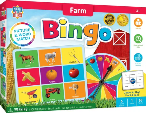 MasterPieces Juegos para niños - Farm Bingo Juego
