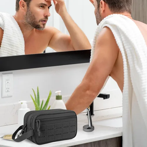 Miniatura 6 de QT&QY Neceser táctico para hombre, bolsa de higiene EDC herramienta militar Molle bolsas pequeñas Dopp Kit de afeitado para hombre Bolsas de ducha