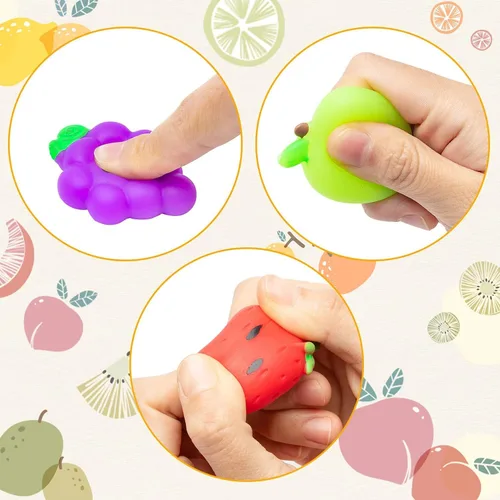 Miniatura 3 de Juego de 32 juguetes esponjosos Mochi para niños, mini squishies Kawaii Fruit Squeeze Toys Pack Lindo alivio del estrés Juguetes de ansiedad