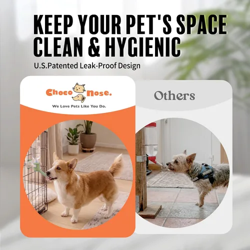 Miniatura 3 de Choco Nose Botella patentada sin goteo para perros/alimentador para perros/gatos y otros animales de tamaño pequeño-mediano - para jaulas, jaulas