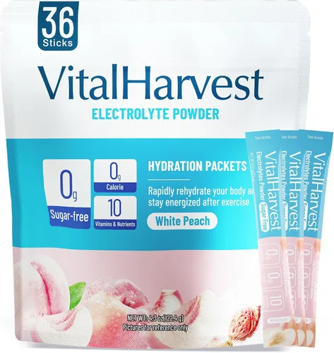 Miniatura 9 de VitalHarvest 36 sobres de electrolitos en polvo sin azúcar, paquetes de hidratación, bebida líquida de electrolitos para IV diaria, con sabor a lima