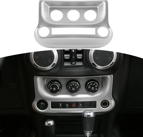 Miniatura 9 de RT-TCZ Para Jeep JK Negro Dash Console A/C Controles Cubierta Trim Panel para Jeep Wrangler JK JKU 2011-2017 ABS Interior Accesorios 1pc