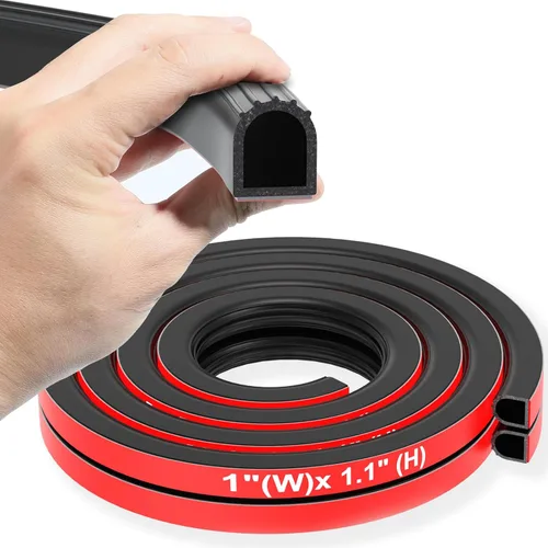 Tira de sellado de goma en forma de D, burlete exterior de 1 pulgada, sello de puerta de garaje extragrueso, burlete automotriz para barco,