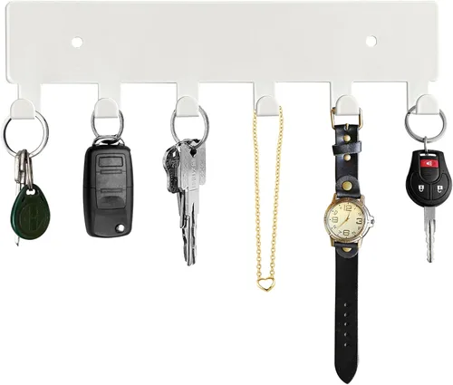 Miniatura 7 de GTK Soporte para llaves de pared, ganchos para llaves con bandeja y 6 ganchos, soporte para llaves montado en la pared para pasillo, estante