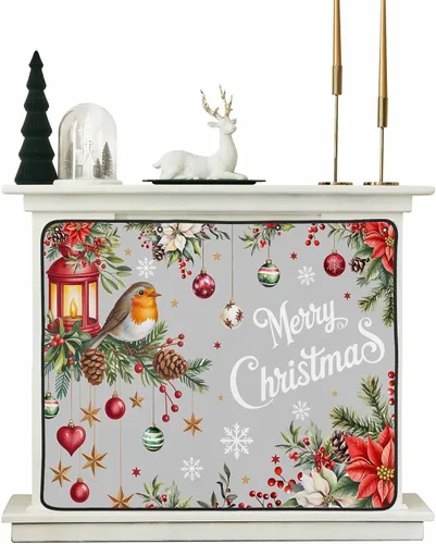 Miniatura 46 de Cubierta magnética azul para chimenea, detiene la pérdida de calor, pantalla de chimenea para interiores, bolas de gnomos de Navidad, árbol de copo
