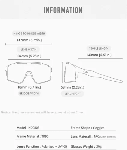 Miniatura 6 de Gafas de sol deportivas polarizadas UV400 para hombres y mujeres, gafas de ciclismo resistentes al viento para conducción, carrera, golf, lentes