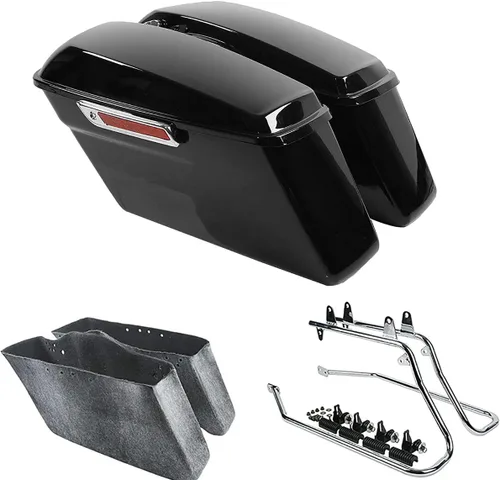 Miniatura 57 de Kit de soporte de conversión para alforjas extendidas de 4" TCMT, compatible con Harley Heritage Softail Fatboy FLSTF Breakout 1984-2017, negro