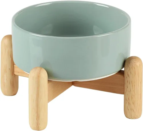 Miniatura 42 de Havniva Cuenco elevado de cerámica de 6.1 pulgadas para perros con soporte para platos de perros de razas pequeñas y medianas, cuenco de comida y 2