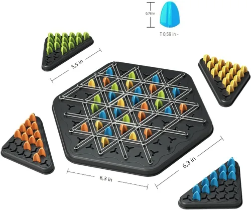 Miniatura 6 de Juego de Ajedrez Triangular en Cadena, Juego de Ajedrez Geométrico, Juegos de Mesa para Noche Familiar, Juegos Familiares para Niños y Adultos, 2 a