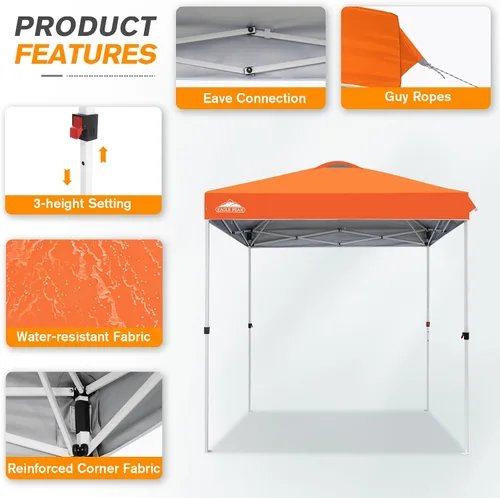Miniatura 62 de EAGLE PEAK Tienda de campaña desplegable con bolsa de transporte con ruedas, 8 estacas, 4 cuerdas, 4 bolsas de peso, toldo de tienda de campaña