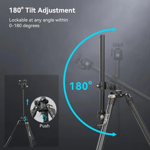 Miniatura 2 de SmallRig CT200 72.8"/200cm Trípode Horizontal Elevado para Cámara con Soporte para Smartphone y Bolsa de Transporte, Carga Máxima 33lb Trípode