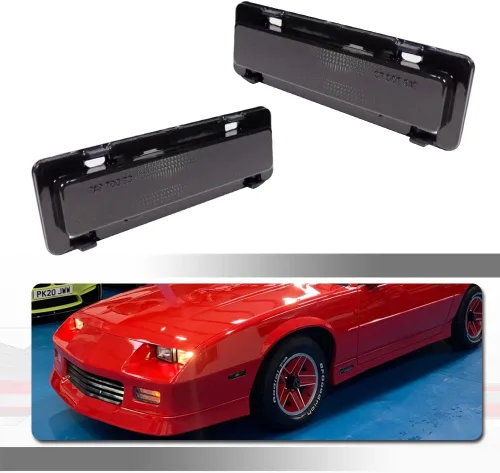 Para Pontiac Firebird 1982-1992, Chevy Camaro 1982-1992 Carcasas de marcador lateral de parachoques delantero de repuesto lente ahumada Vivienda