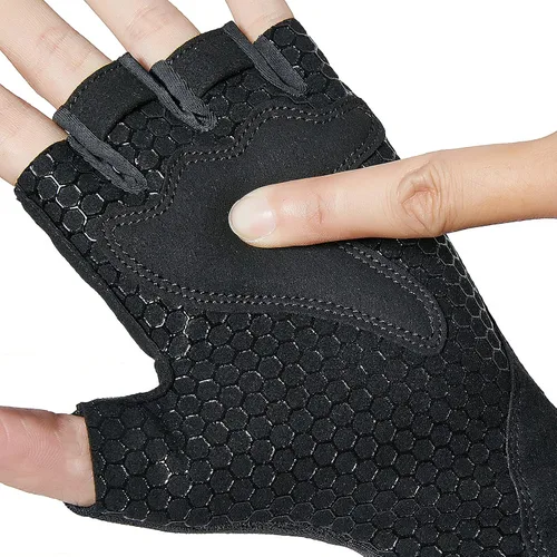 Miniatura 4 de Amplore Guantes de ciclismo de medio dedo, guantes de bicicleta de carreras, BMX, guantes de verano para mujer y hombre, guantes de bicicleta