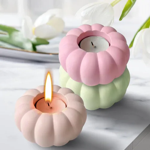 Moldes de silicona para tarro de vela, moldes de hormigón de silicona de calabaza para hacer yeso epoxi UV, caja de almacenamiento de hormigón,