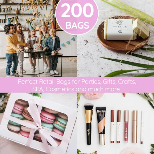 Miniatura 7 de Bolsas de mercancía Choice Marts en colores rosa pastel y azul pastel, 200 unidades, tamaño 9"x12", espesor de 1.5 mil