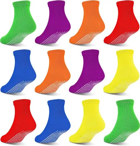 Miniatura 8 de GRPSKCOS 12 pares de calcetines antideslizantes para niñas de 1 a 7 años