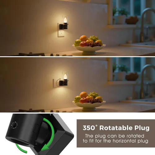 Miniatura 3 de L LOHAS LED - Luz de noche en forma de vela sin llama, luz nocturna enchufable, sensor de crepúsculo a amanecer regulable con rotación de 350°