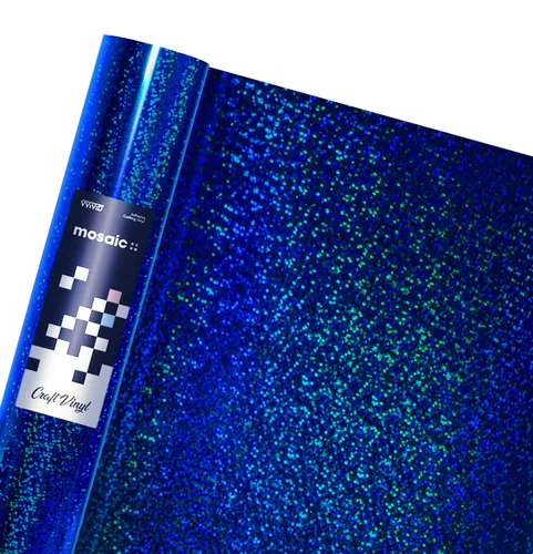 Miniatura 6 de VViViD Mosaic+ Vinilo para manualidades (holográfico cepillado azul, 1 x 5 pies)