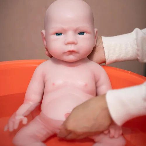 Miniatura 5 de Muñeca bebé de silicona completa de 18 pulgadas – Muñecas realistas de silicona platino de cuerpo completo, regalo de cumpleaños de Navidad