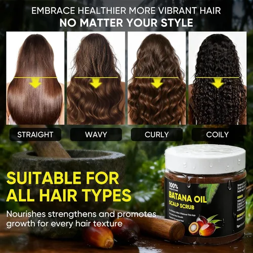 Miniatura 4 de Batana Oil Exfoliante para el crecimiento del cabello, batana orgánica para nutrir el cabello con romero, aceite de cuero cabelludo promueve