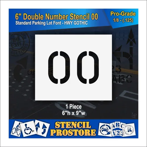 Miniatura 189 de Plantillas para pavimento, bordillo y WheelStop, plantilla de doble número de 6 pulgadas, (52) - 6 x 9 x 1/16 pulgadas (63 mil) - Resistentes