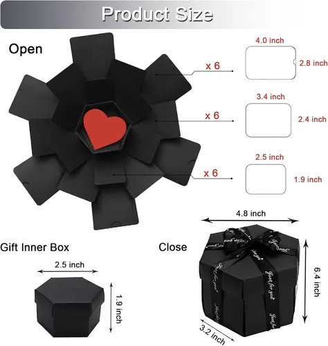 Miniatura 3 de Wanateber Caja de Regalo Explosiva Divertida Creativa - Caja de Regalo Explosiva de Fotos DIY Novedosa, Caja de Pegatinas Hecha a Mano para Galaxy
