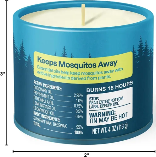 Miniatura 7 de Cliganic Vela Repelente de Mosquitos Natural (Paquete de 2) Citronela, Sin DEET, Infundida con Aceites Esenciales para Exteriores, Camping Quema