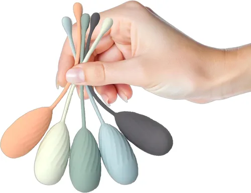 K-Fit Spiral Grip - Sistema de pesas Kegel - Juego de entrenamiento de fuerza progresiva para ejercicio de apriete, silicona de grado médico, diseño
