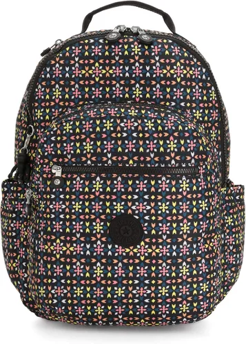 Miniatura 62 de Kipling Seoul - Mochila grande metálica para portátil de 15 pulgadas, Agua (Aqua Flowers)