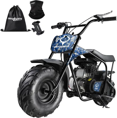 Miniatura 11 de Oryxearth Mini bicicleta para niños, 105 CC de 4 tiempos para niños, a gasolina, con bolsillo todoterreno con aprobación de la EPA, soporta