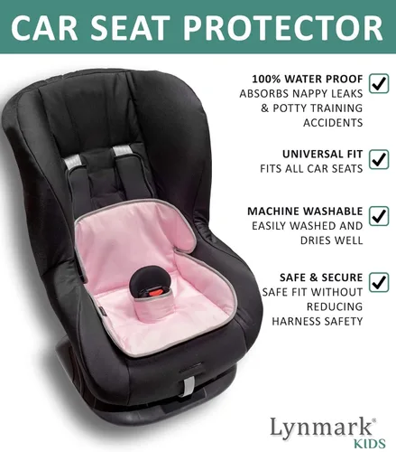 Miniatura 2 de Lynmark® Funda protectora para asiento de automóvil para entrenamiento de orinal - Almohadillas suaves impermeables para niños pequeños y asiento